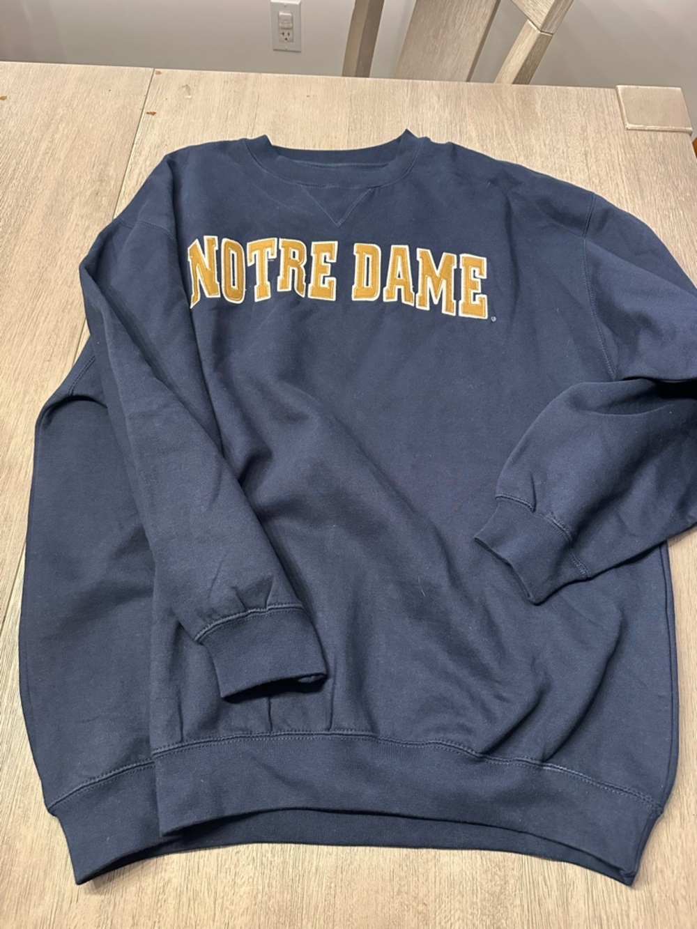 Champs Navy Notre Dame Crewneck Sweatshirt with Gold Lettering